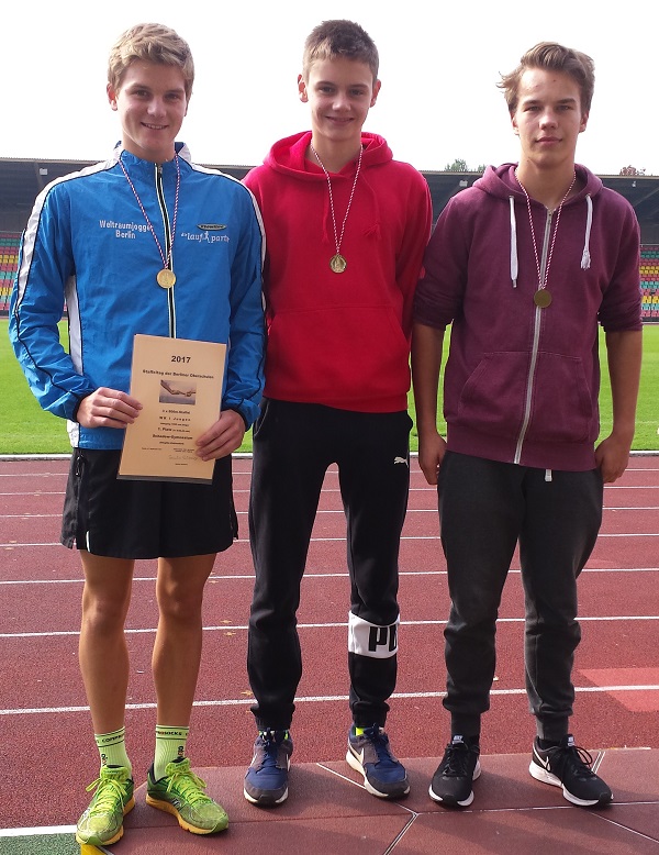 1. Platz der 3x800m Staffel WK I des Schadow-Gymnasiums